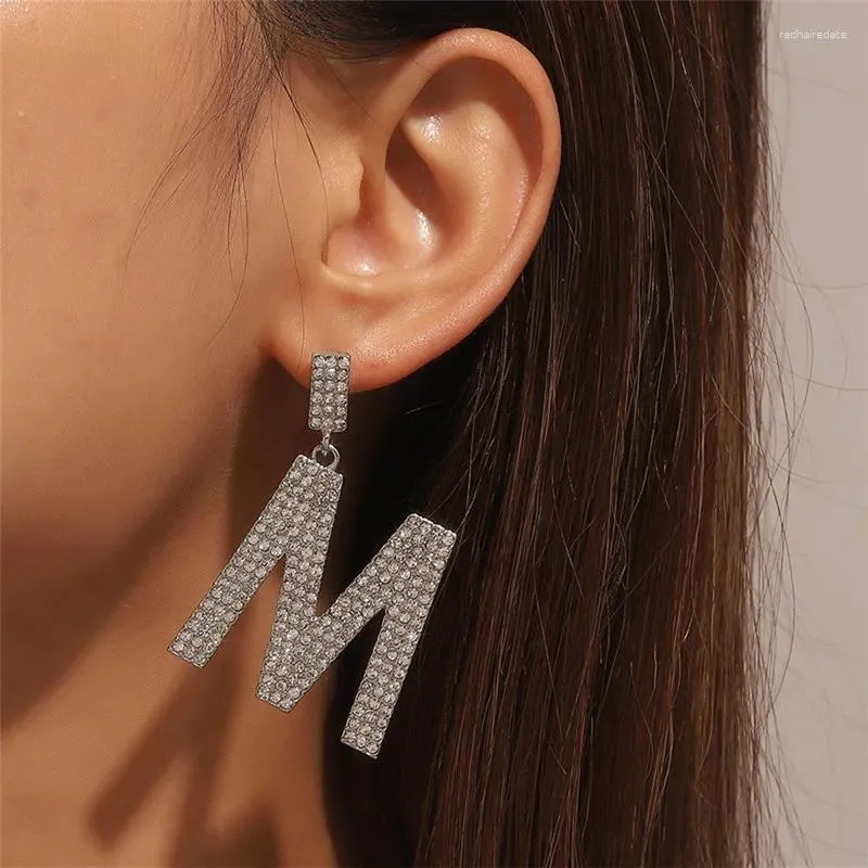 Dangle Earrings Fashion Classic Tassels Large M N S A Letter Drop For Women Jewelry Statement Shiny Crystal Pendant E293
