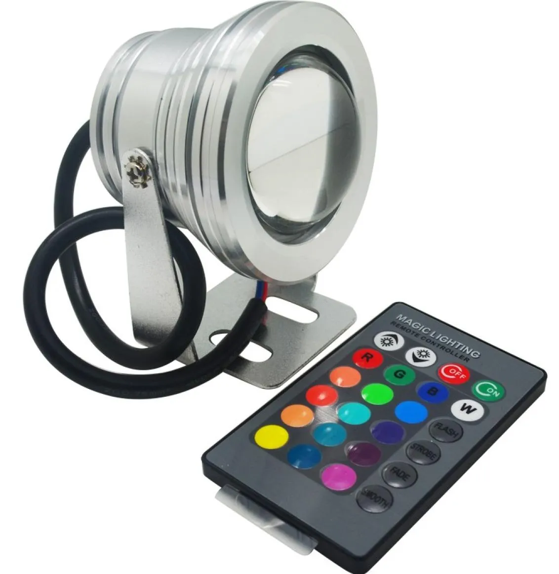 IP67 À Prova D 'Água Levou Luz Subaquática 10 W RGB Lâmpada DC 12 V Aquário Piscina Spotlight Alumínio Iluminação Do Carro Tanque de Peixes Remote5247321