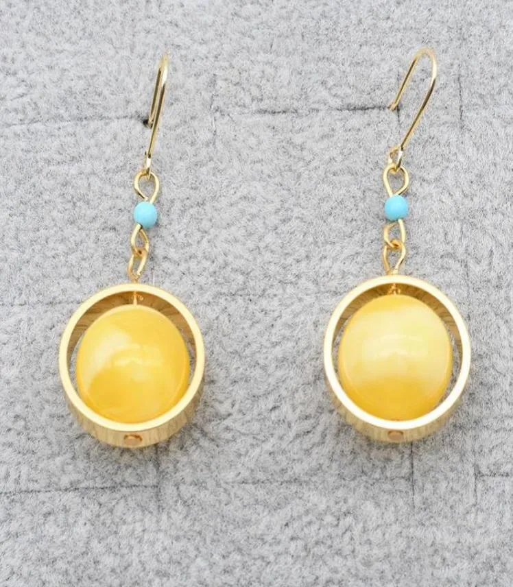 Dangle Chandelier Ladies Style Earrings Round Beeswax Plus Metal Ring Design Simple And GenerousDangle3586717