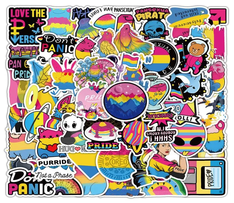 63 st Pansexual Pride Stickers Graffiti Kids Toy Skateboard Car Motorcykelcykelklistermärke dekaler hela3528359