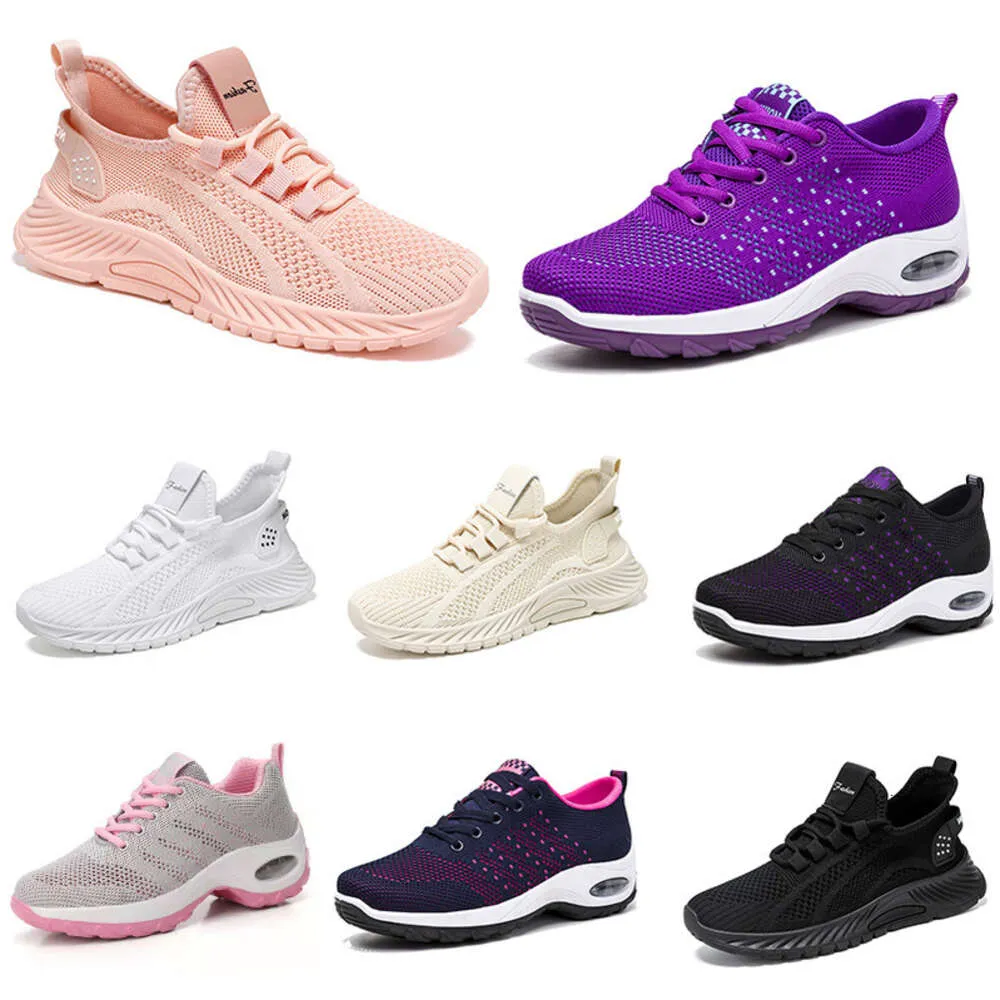 New men women shoes Hiking Running flat Shoes soft sole fashion purple white black comfortable sports Color blocking Q82 GAI usonline