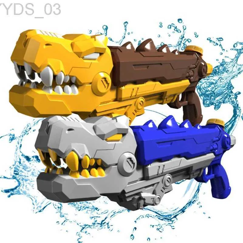 Gun Toys Large Capacity Dinosaur Water Spray Toy Tyrannosaurus Rex Pull-Out Water Gun Summer Beach Outdoor Water-Fight Toy With Long Rang YQ240307