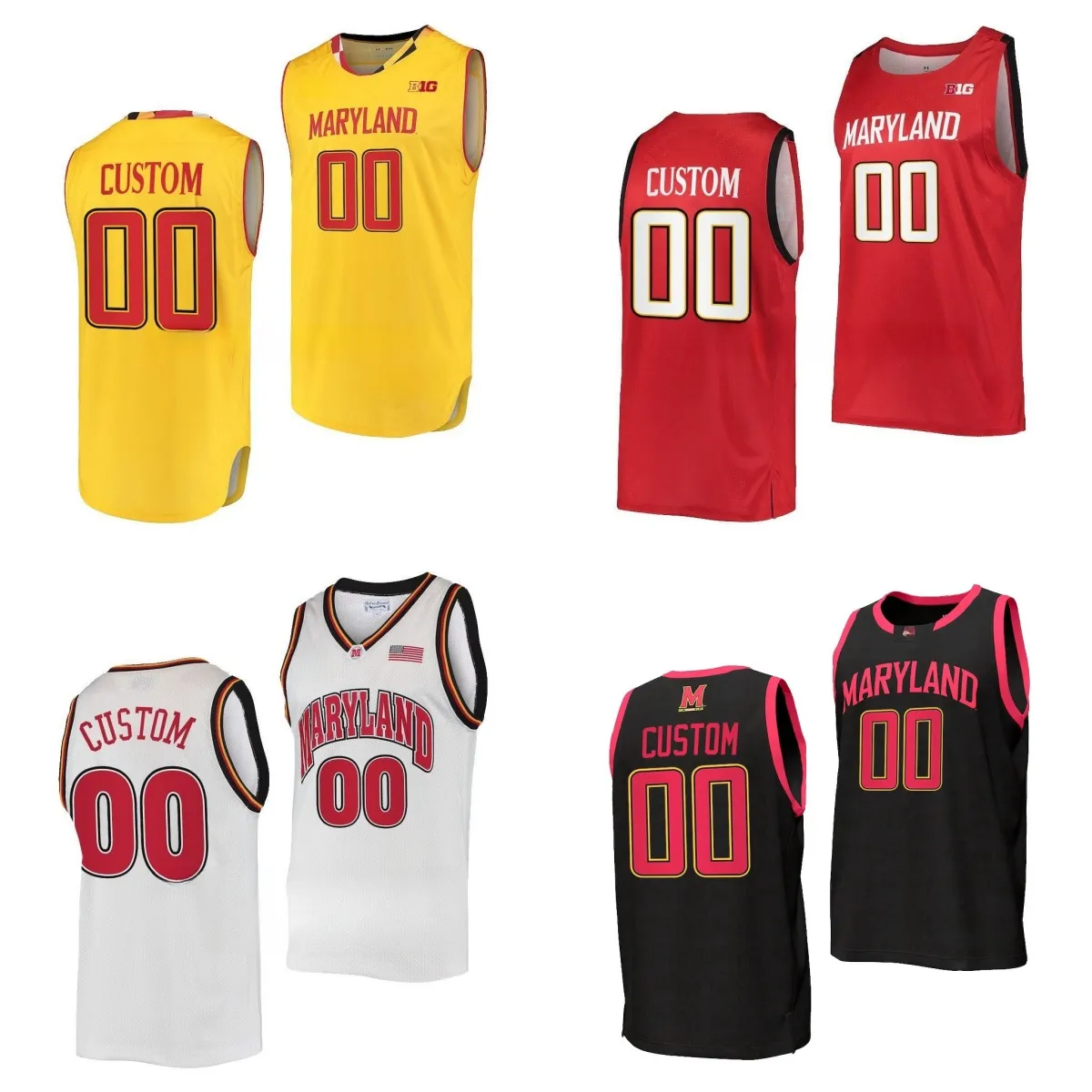 Maillots de basket-ball personnalisés NCAA Maryland Terrapins College Braden Pierce Julian Reese Donta Scott Lukas Sotell Chance Stephens Caelum Swanton-Rodger Mady Traoré