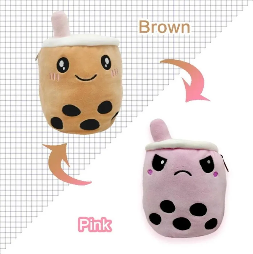 Reversible milk tea Stuffed Toy Plush Doll Toys Sides To Show Different Moods Soft Simulation Dolls For Kids3371110