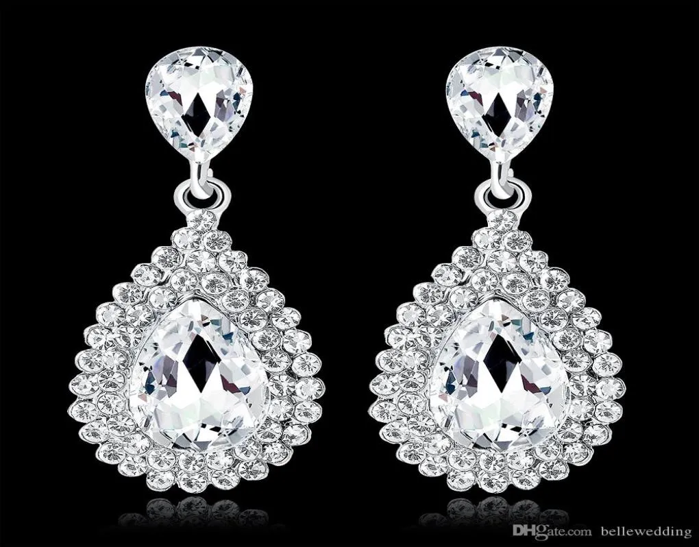 Shining Fashion Crystals Earrings Rhinestones Long Drop Earring For Women Bridal Jewelry Wedding Present For Bridesmaids BW0091333695