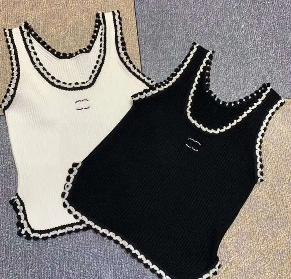 Anagram-utbredd kvinnor tankar camis bomullsblandning tank toppar två c bokstäver designer kjolar yogakanal kanalklänning bra väst damer solid vintage t-shirt femme skor 9r