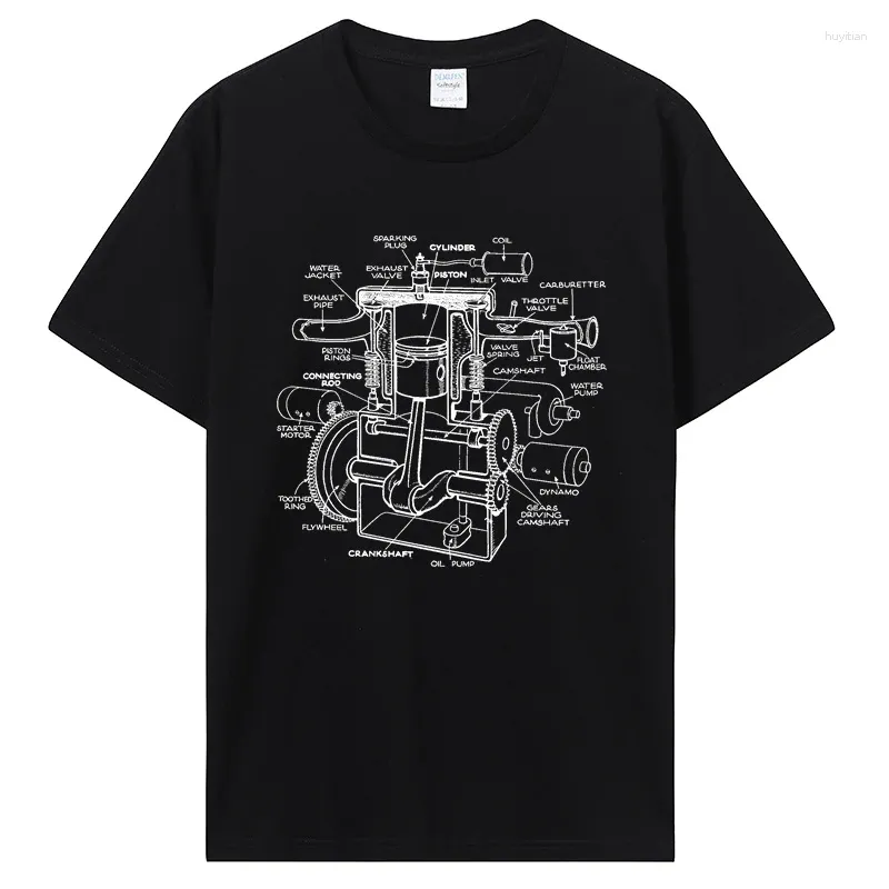 Camiseta masculina mecânica peças de motor de carro amantes de carros camiseta muscular roupas de moda carguy gráfico camisetas topos marido papai presentes