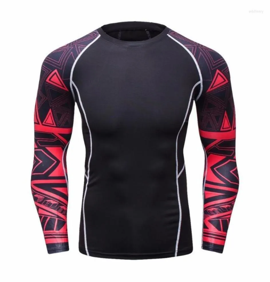 Men039S tshirts Mens Compression Shirts Bodybuilding Skin MMA Excerce Tight Long Sleeve Weight Lifting Base Lay Fitness To1934893