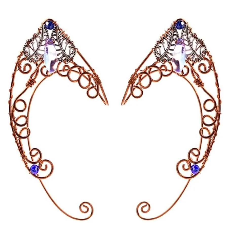 Ear Clip Earrings Wrap Butterflies Nocuffs Wing Elf Cuff Wedding Filigree Fairy Crystal Jewelryzircon Elves 2207129798687