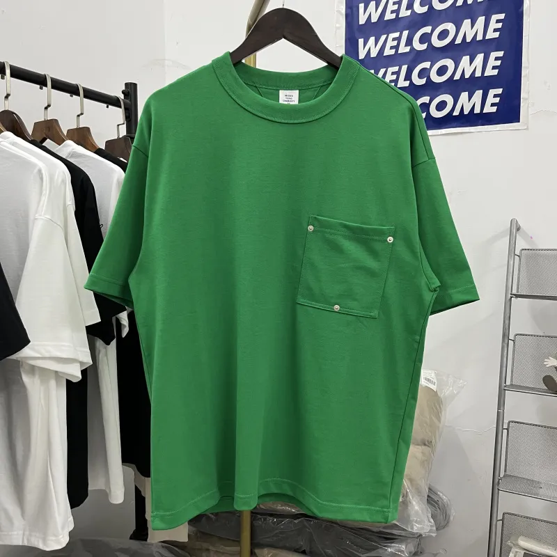 T-shirt da uomo T-shirt a maniche corte in cotone verde bianco nero larghe