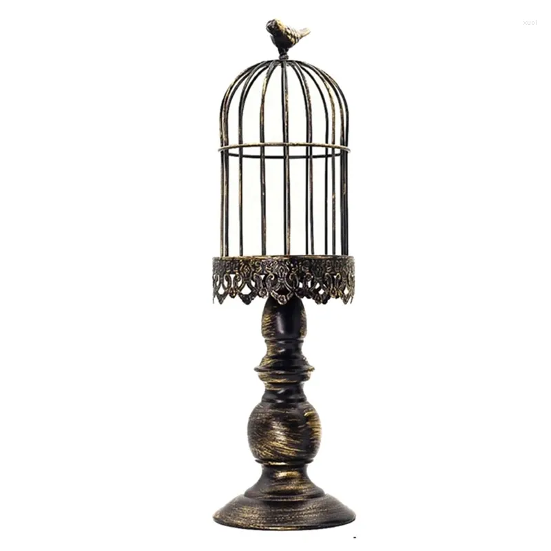 Ljushållare Vintage Bird Cage Holder Wedding Table Decoration Props Metal Iron