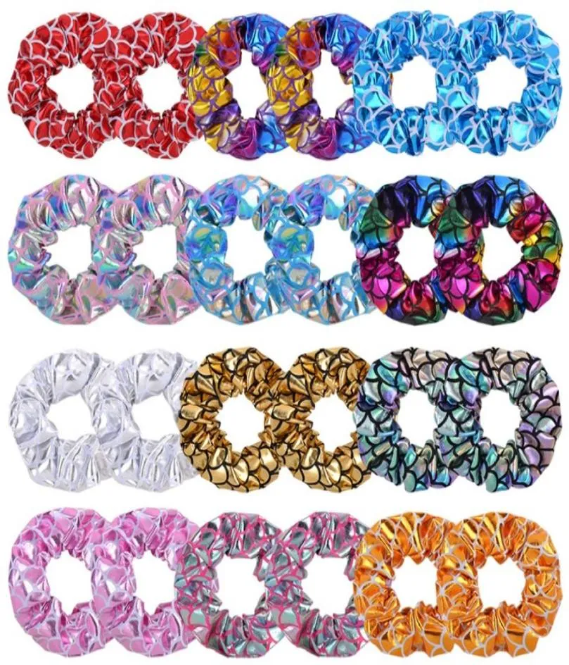 Femmes brillant or timbre chouchous bandes de cheveux élastiques bandeaux filles élastique pour queue de cheval corde Scrunchie bandeaux A2836978808