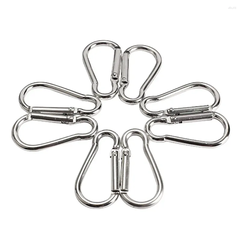 Keychains 20pcs Carabiner Snap Hooks Alluminum Alloy D-ring Buckles Lightweight Quickly Attached Fixing For Outdoor Camping