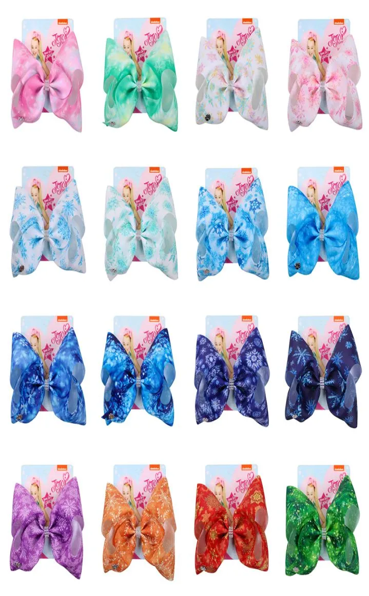 JOJO Siwa Hair Bows 16 Designs Snowflake Styles Jojo Bows With Clip hair accessories for girls 8 inch Large Hair Bow SS1279460158