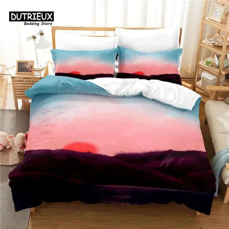 Bedding Sets Sunset Set 3Pcs Duvet Cover Soft Comfortable Breathable For Bedroom Guest Room Decor