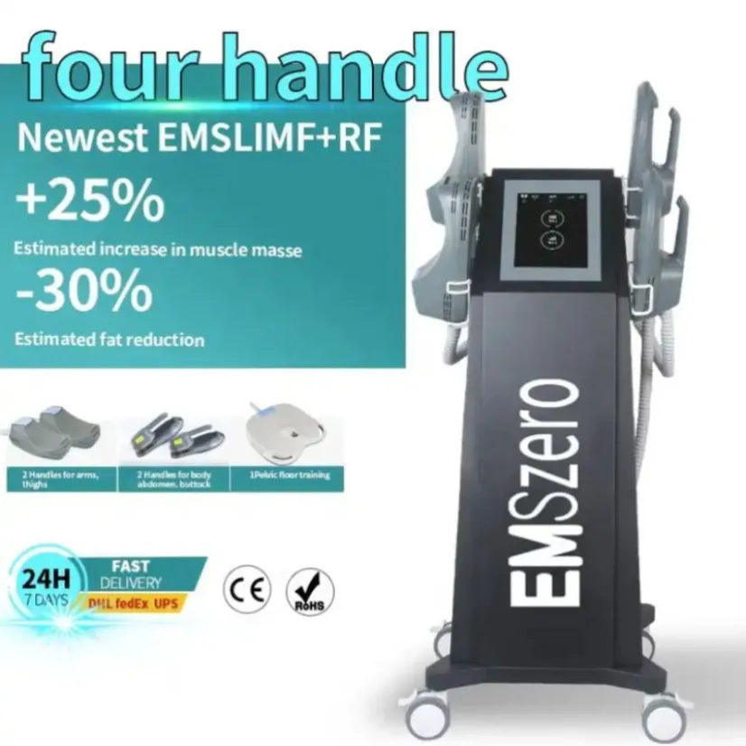 Hot Dls-Emslim 4/5 poignées Emszero Rf Muscles sculptant la graisse réduire Neo Ems 14 Tesla 5000W stimulateur musculaire sculptant la Machine Certification Ce635