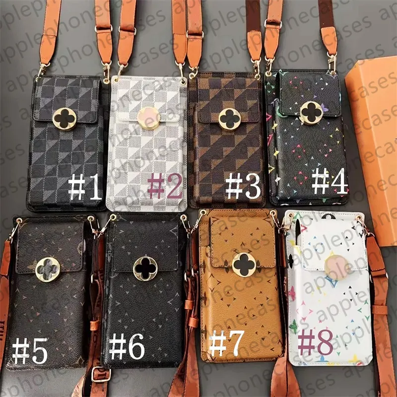 Designer Phone Pouches For iPhone 15 14 13 12 11 Pro Max XS Max XR 15 Plus Samsung Galaxy S24 Ultra S23 Plus S22 S21 S20 Universally Case Card Holder Wallet Crossbody Bag