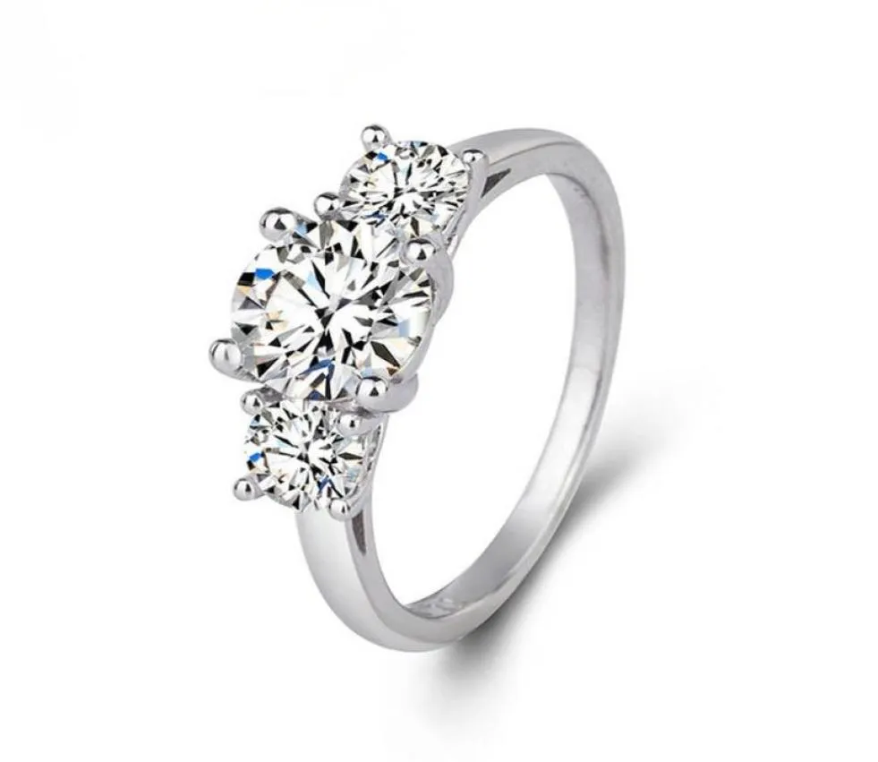 Moissanite s 60mm coupe rondeMoissanite diamant fiançailles mariage Double Halo bague argent cadeau pour les femmes5156940