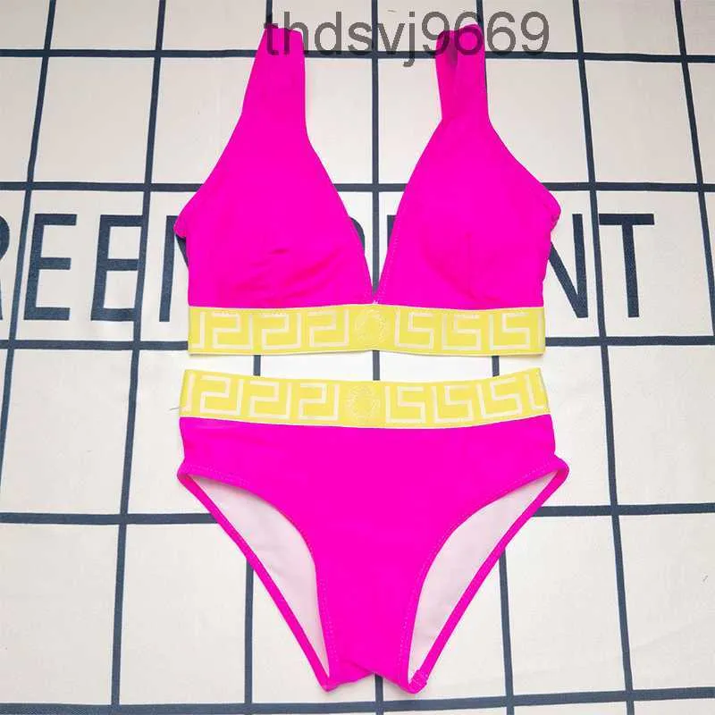 Diseñador para mujer Traje de baño Bikini de dos piezas con alfabeto Traje de baño Playa de verano Mujer de una sola pieza CRHG LF2F