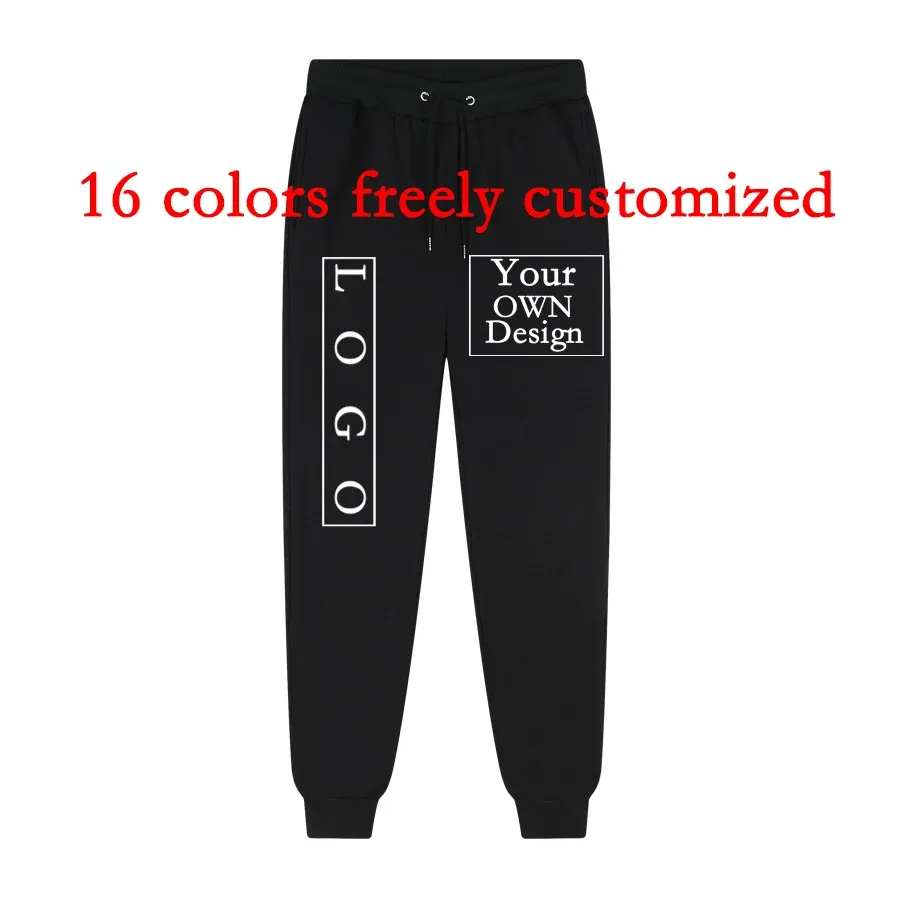 Pantalon votre propre marque de design logo / image Custom hommes femmes bricolage pantalon en peluche pantalon pantalon décontracté 16 couleurs lâche Nouveau 2022