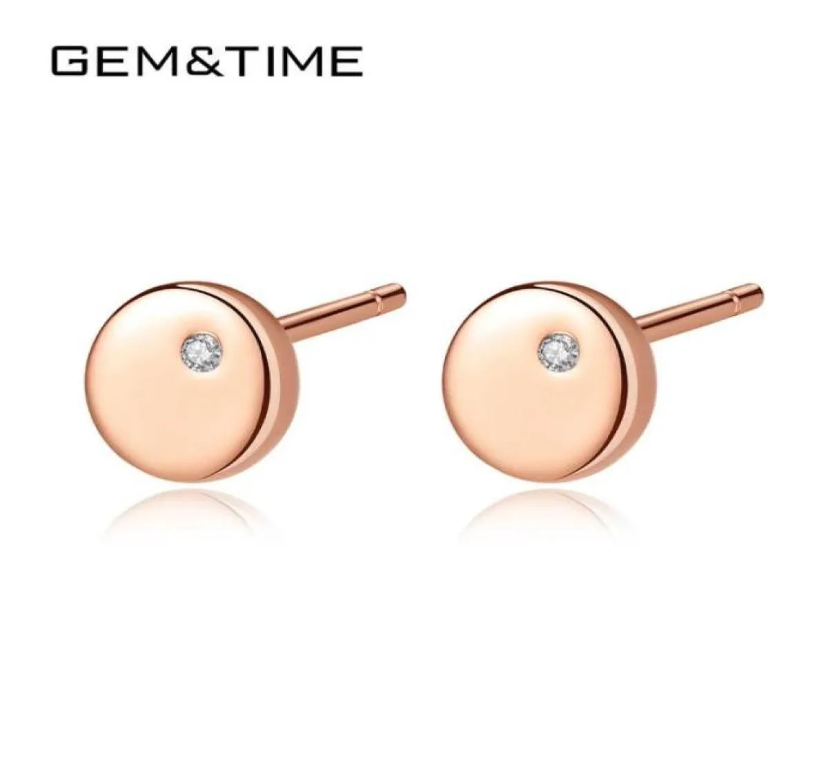 GemTime boucles d'oreilles en argent Sterling 925 véritable or Rose zircon cubique pour femmes Pendientes Mujer Moda SE00636821991