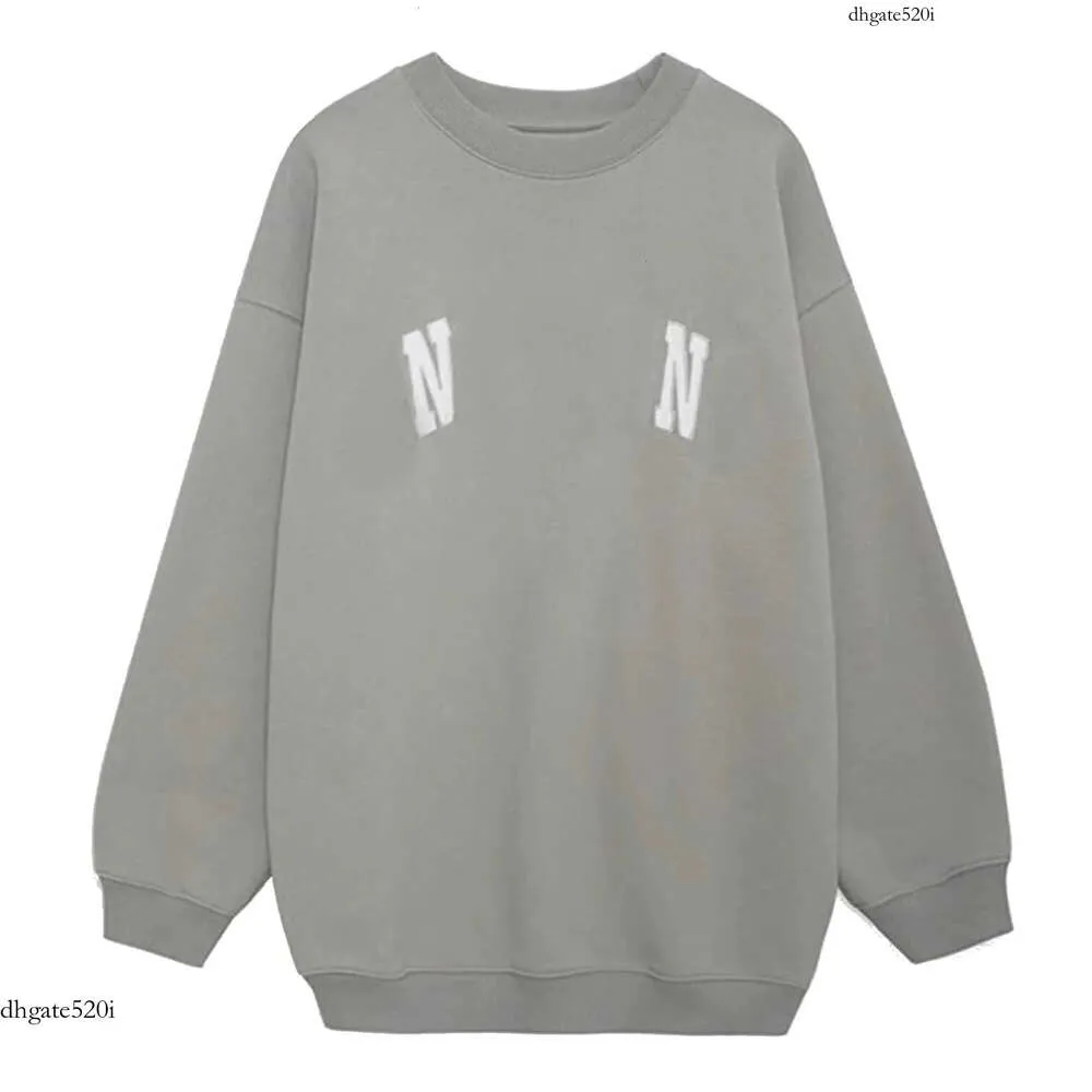 Annie Bing Women Hoodie Desginer Fashion Cotton Sweatshirt Aninebings nya klassiska hoodies Letter Print Light Storm Grey Rund Neck med plysch Aniner Hoodie