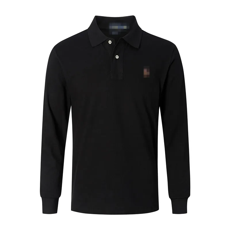 New men's brand Polos pony shirt, high-quality men's cotton short sleeved brand long sleeved jersey