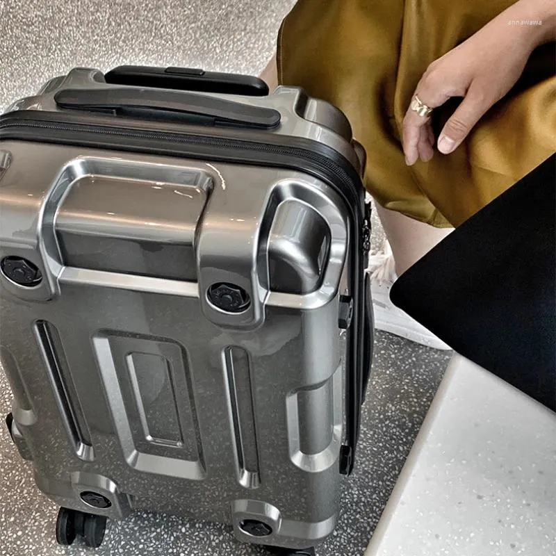 Sturdy 28 Metal Suitcase for Men Password Protected Large Trolley Case