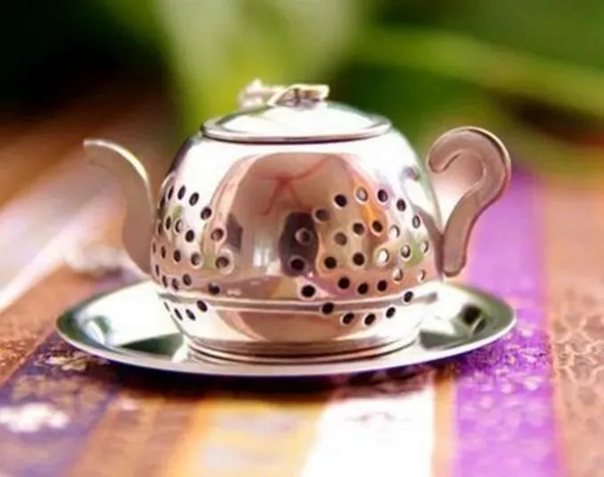 Tea Infuser 3.8CM Teapot shaped 304 Stainless Steel Herbal Pot Tea Infuser Strainers Filter Tea Ball