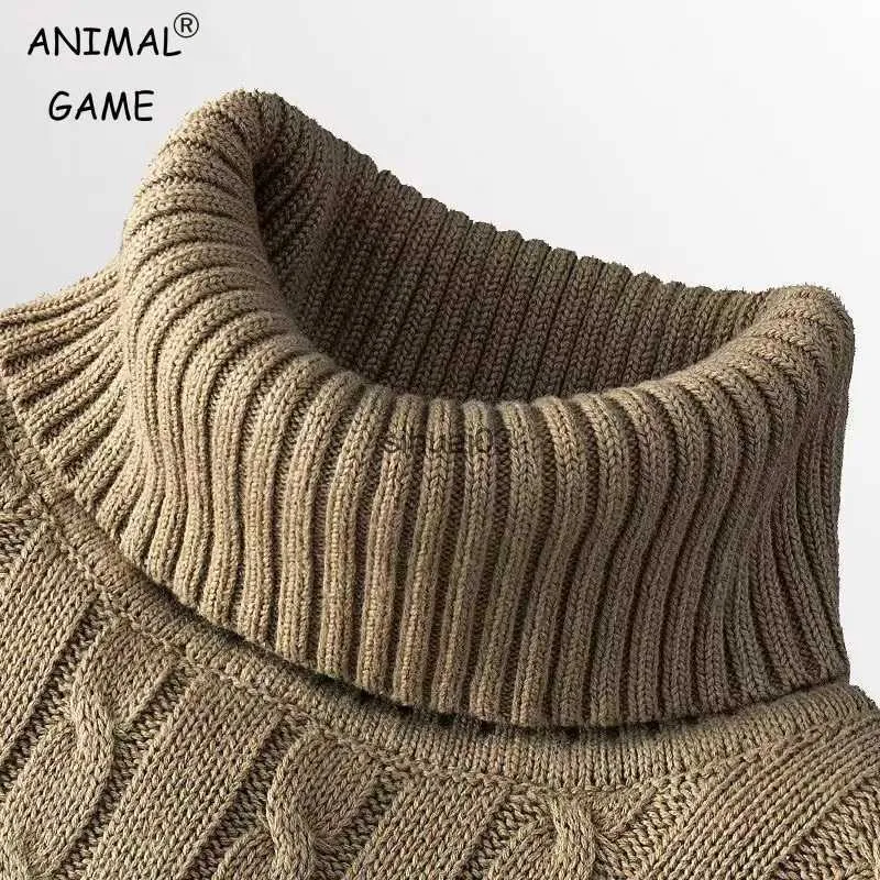 Men's Sweaters New Turtleneck Sweater Casual Mens Rollneck Knitted Sweater Keep Warm Men Jumper Woolen Sweater