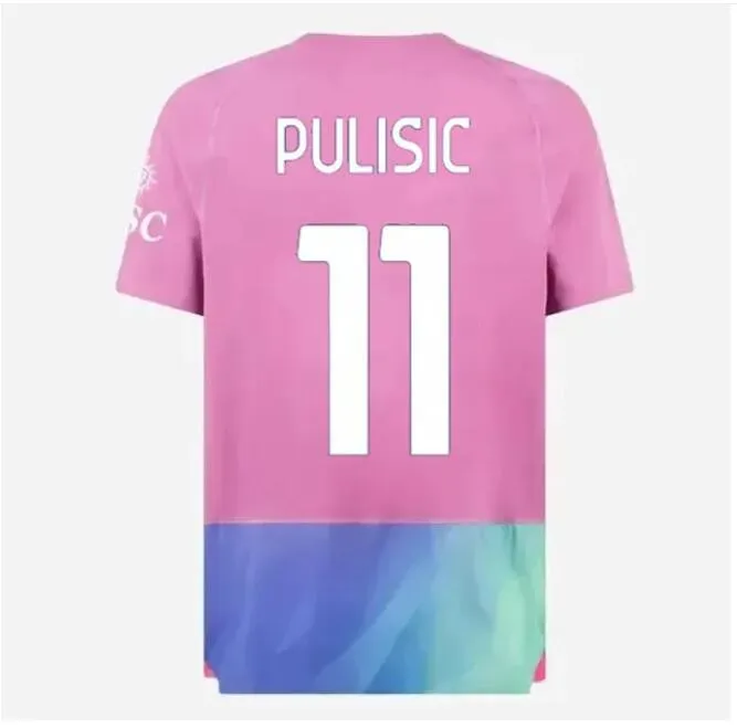 Jerseys 23/24 Fan modelGIROUD PULISIC Volwassen voetbal 2023 2024 REBIC THEO REIJNDERS KESSIE DE KETELAERE RAFA LEAO Voetbalshirts Speler Heren Kinderen Kit Uniformi 16-4XL