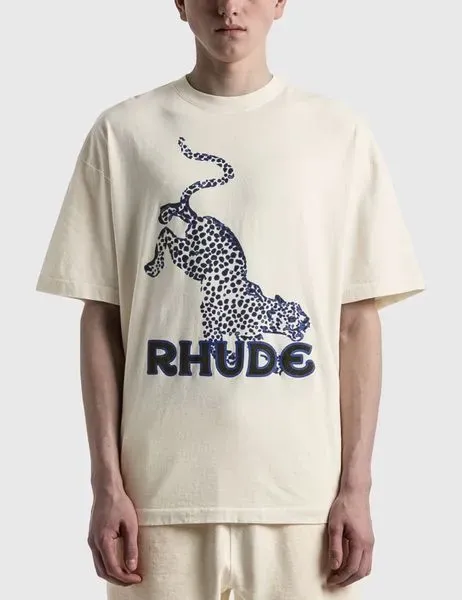 23SS Rhude Tasarımcı Erkek T Shirt Yaz Ağır Kumaş Çift Moda Tişörtleri Kadınlar Erkek Kısa Kollu Şort En Kaliteli Adam Tee Boyut S-XL AK