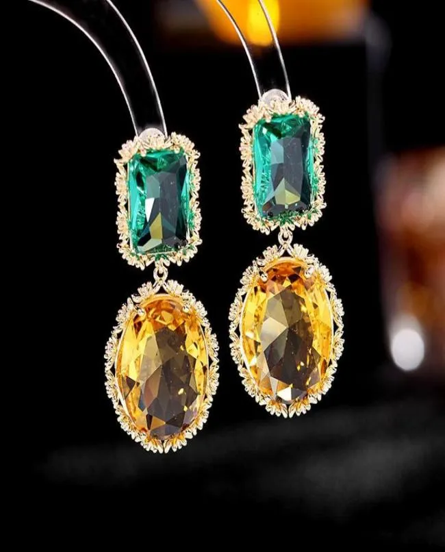 Dangle Chandelier Europe and America Temperament Crystal Earrings Designers Fashion Statement Geometric Earring Wedding Brand Jew3545524