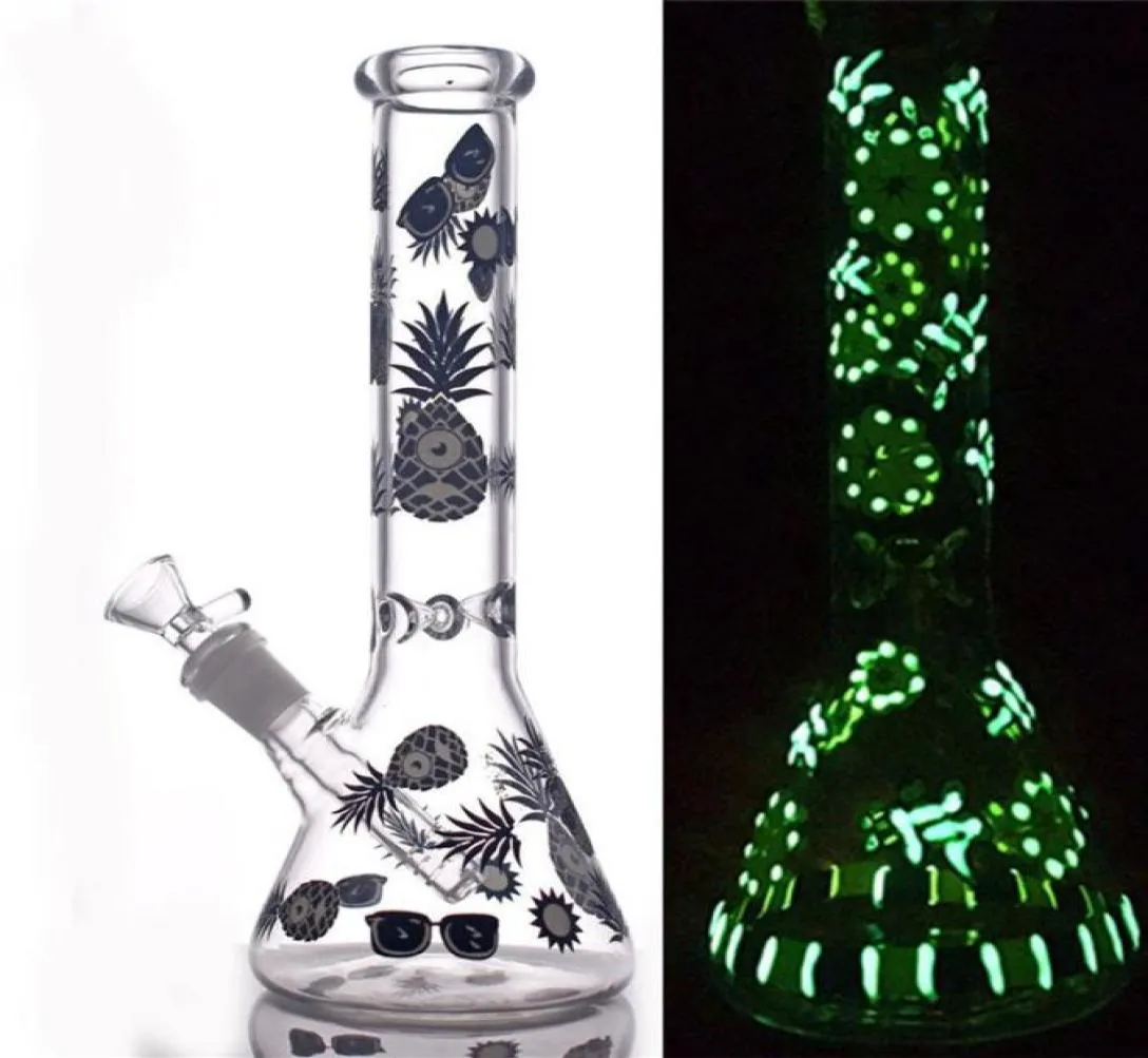 bong in vetro di alta qualità da 105 pollici, bong per acqua, bong Glow In The Dark con tubo per bruciatore a nafta di grandi dimensioni da 14 mm e downstem259K9430122