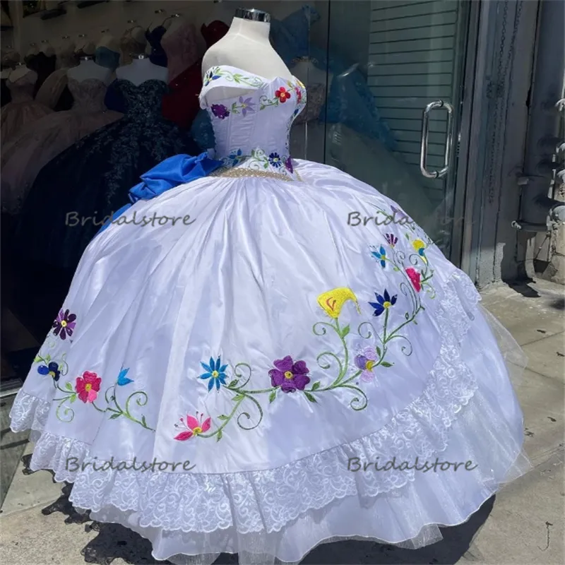 sachin and babi light blue dress Traditional Mexican Dress For Women Women's Traditional Mexican Dress main image 1