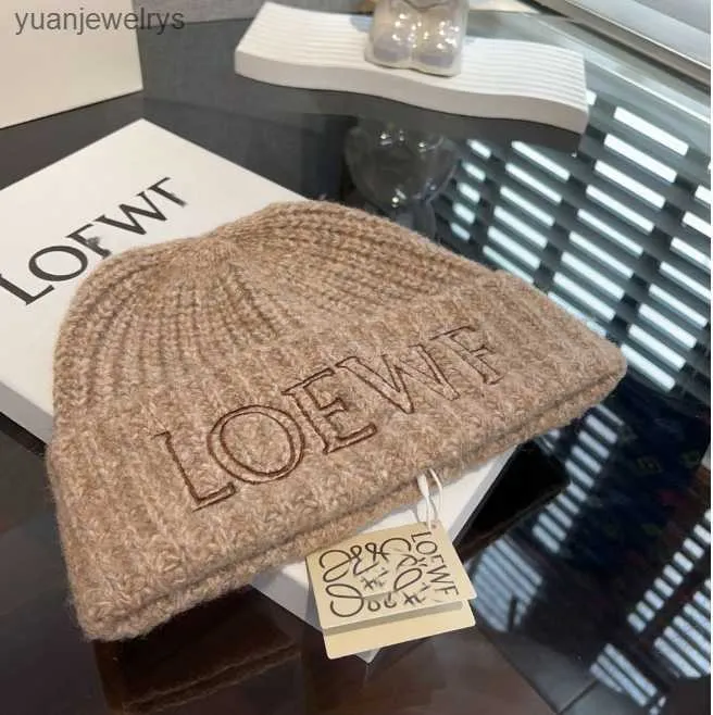 Chapéu de malha de caxemira de luxo designer loewf gorro masculino inverno casual lã quente chapéu