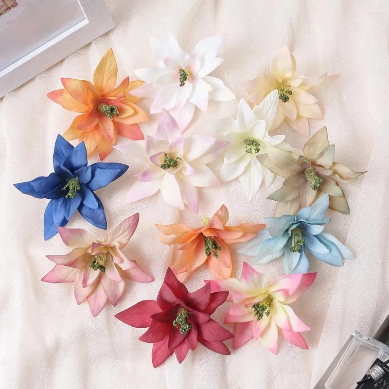 Dekorativa blommor 20/30 st 8cm Artificial Flower Silk Simulated Head Home Decor Wedding Decoration Diy Handmade Wreath Accessorie