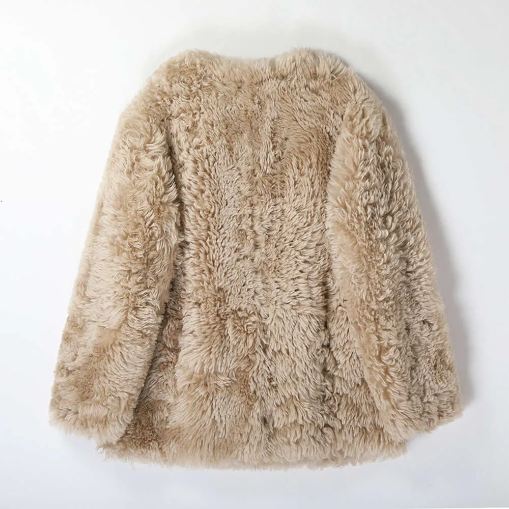 Haining Integrated for Women's and Real Fur Short Style 2023 New Winter Coat 122753