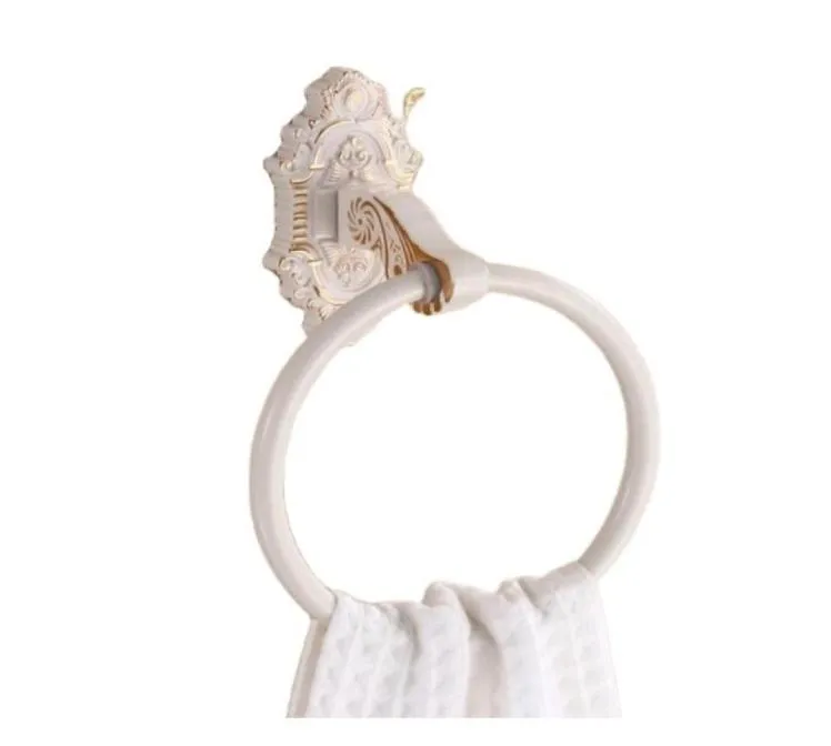 Europese stijl witte en gouden handdoekring voor wandmontage badkameraccessoires badjas ouder6662179