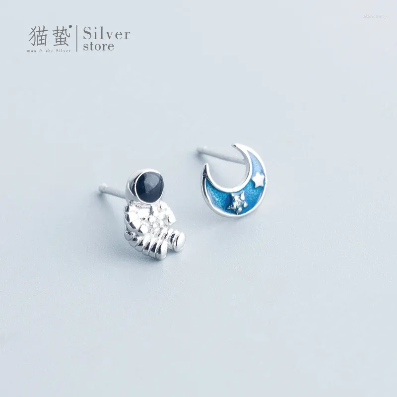 Stud Oorbellen Echt 925 Sterling Zilver Astronaut Voor Vrouwen Meisjes Mode Sterling-zilveren-sieraden Brincos Brinco