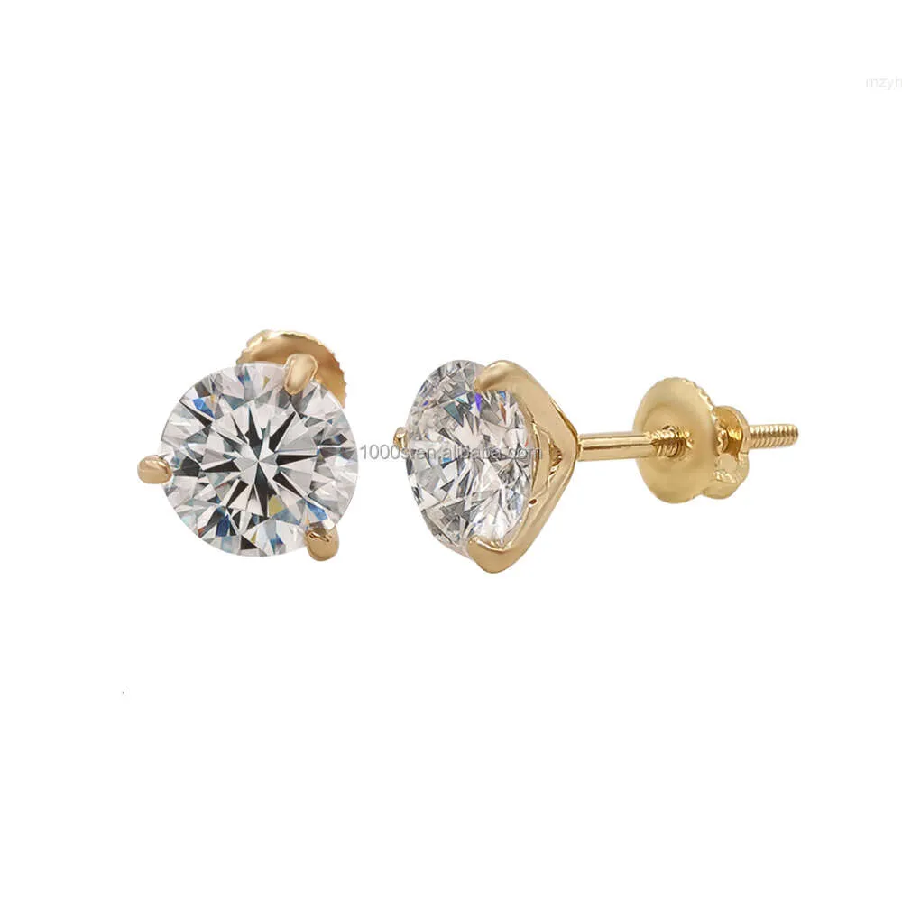 1000s joias finas design popular 14k ouro sólido com brinco de moissanite real para mulheres personalizar 18k