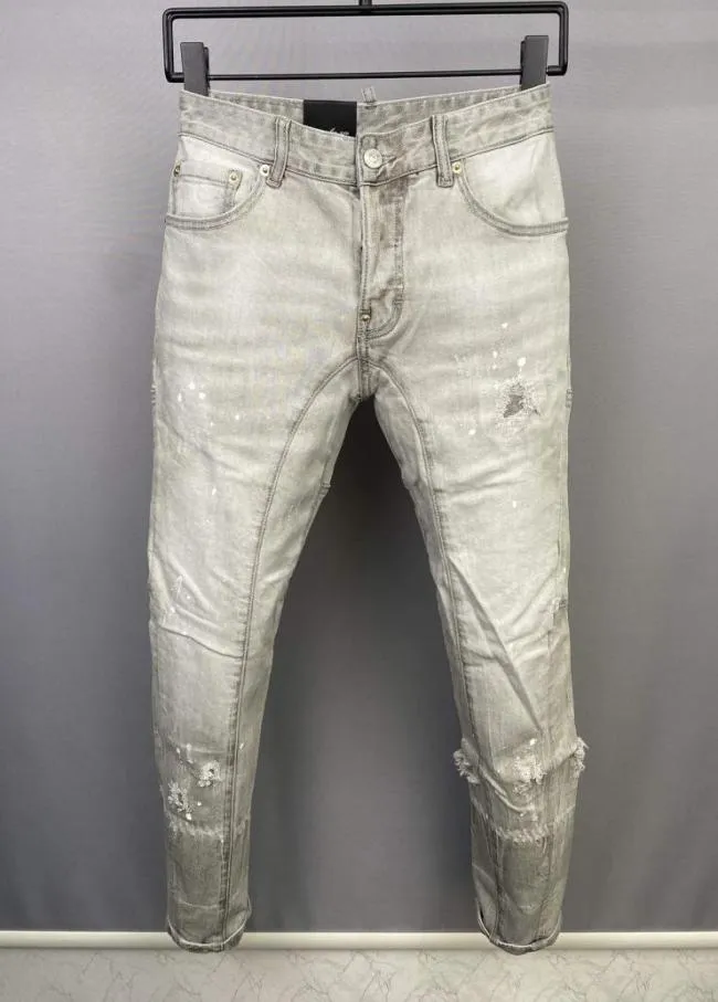 Итальянская мода, европейские и американские мужские повседневные джинсы039, высококачественная стирка, оптимизация качества ручного шлифования DA3814390424