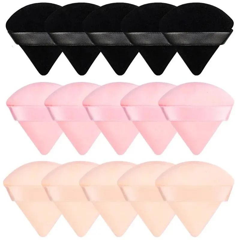 15Pcs Wholesale Triangle Powder Puff Mini Face Make up Sponge Cosmetics Soft Cotton Face Powder Puff Washable Velvet Beauty Puff 240220