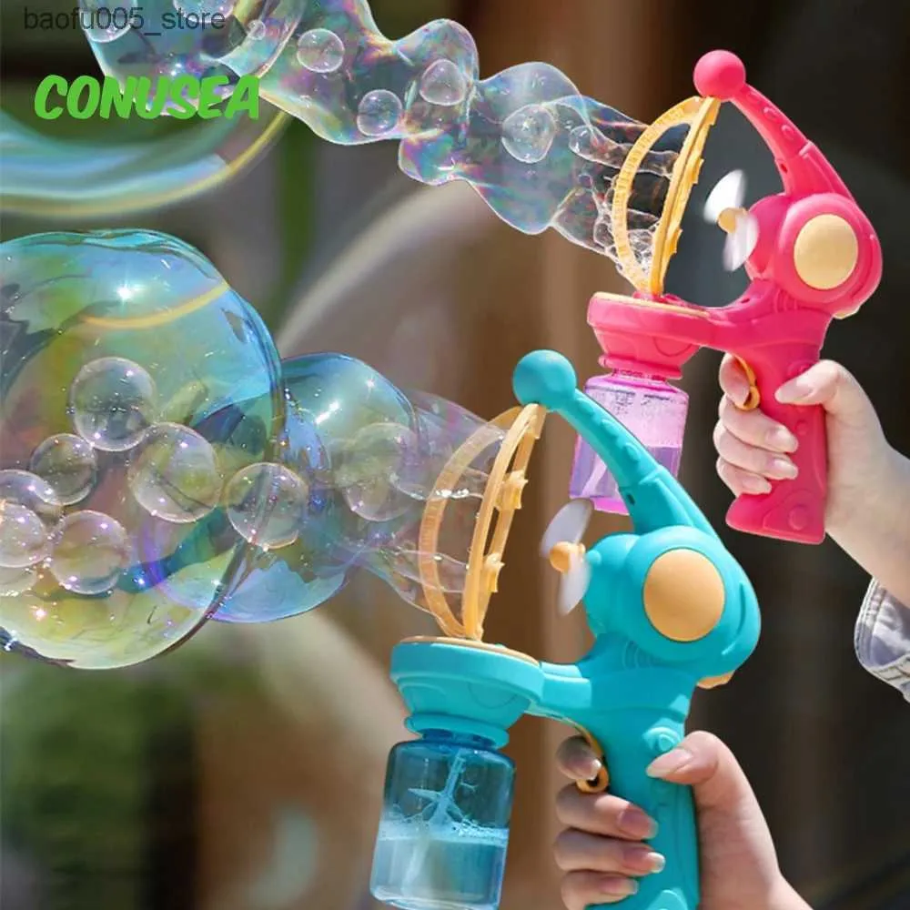 Jeux de nouveauté Jouets de bain pour bébé Pistolet à bulles pour enfants Sèche-cheveux électrique automatique pour enfants Jeux de plein air d'été Jardin Filles et garçons Cadeau d'anniversaire Q240307