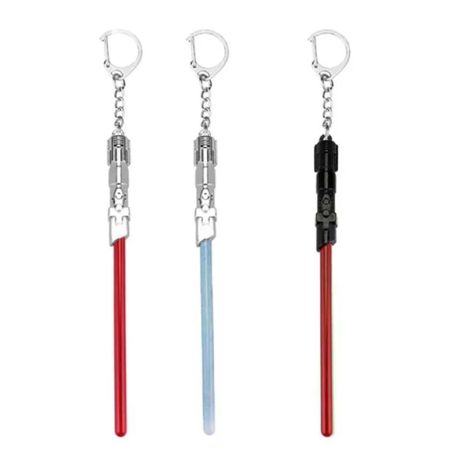 Keychains Arrival Movie Lightsaber Keychain Fashion Key Holder Ring For Fan's Gift3100