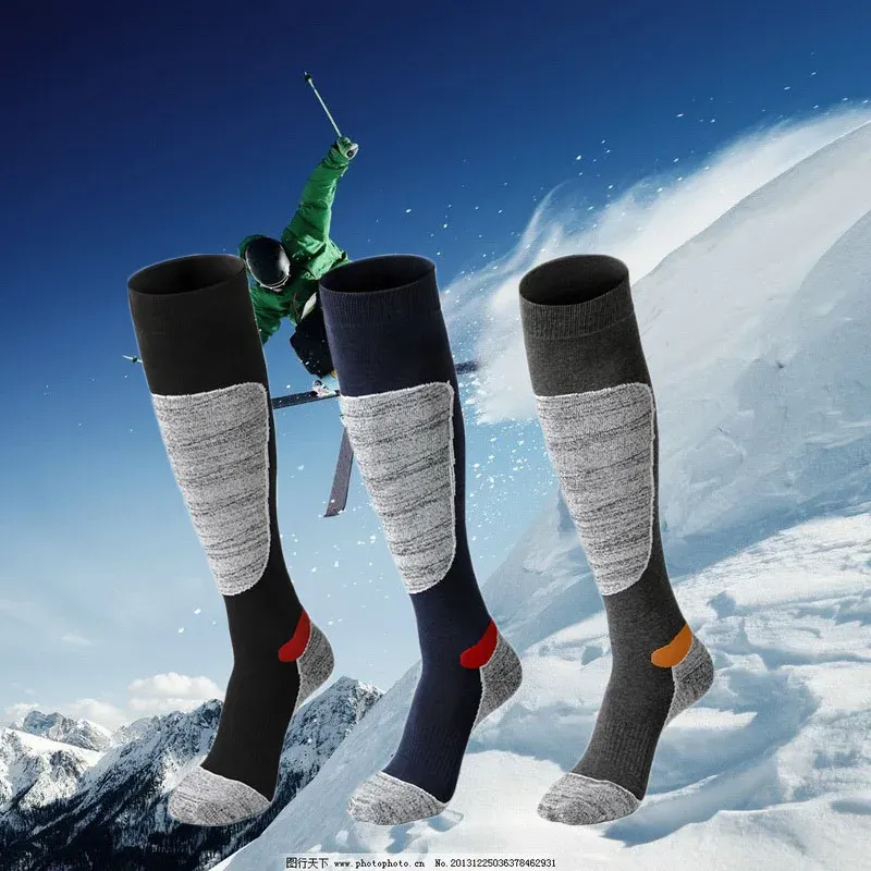 Suits 2 Pairs Winter Warm Ski Socks Men's Compression Socks Women Sports Socks for Snowboarding Hiking Climbing Long Thermal Socks