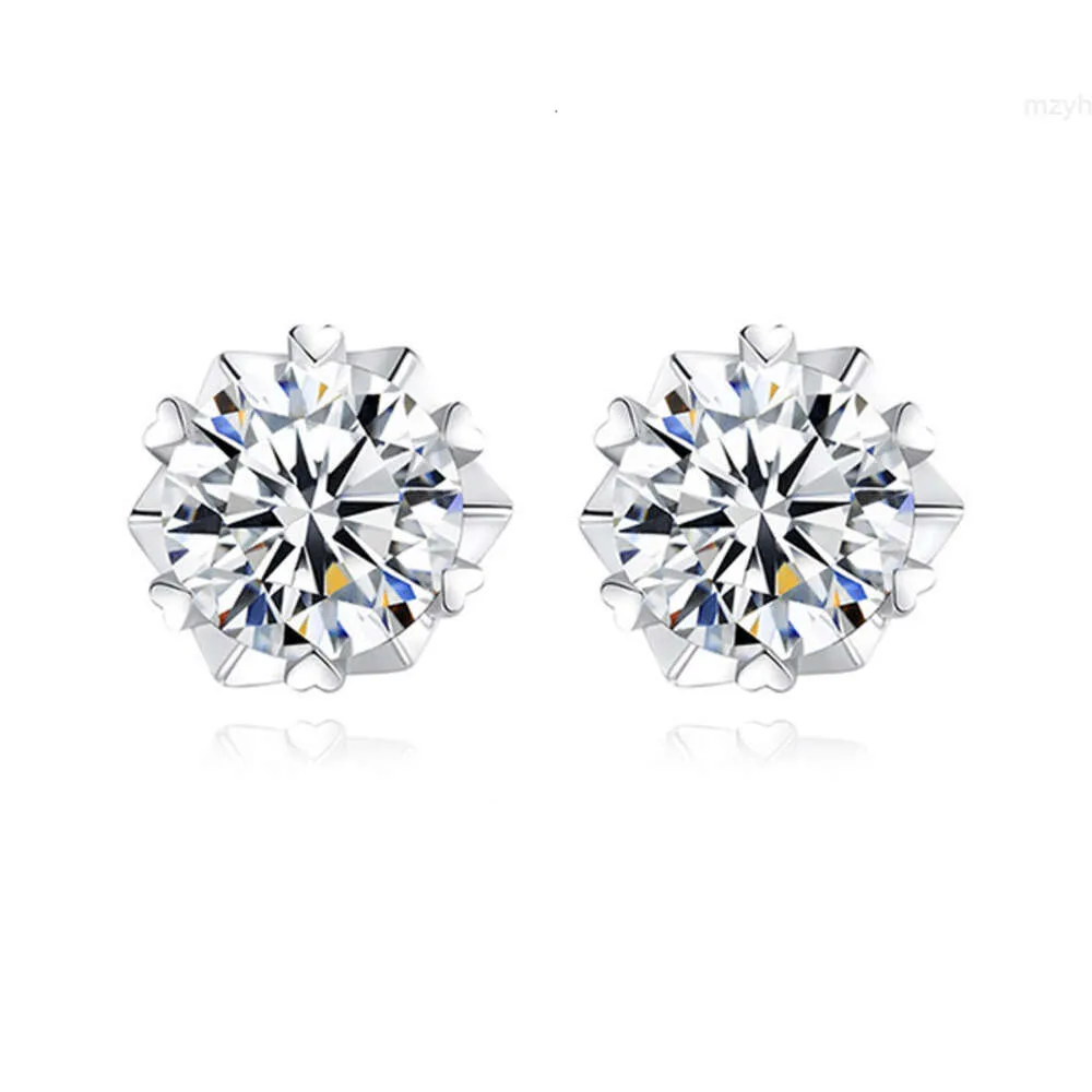 Carline Donne 1ct 0.5ct Gra Vvs Moissanite Pt950 Orecchini in platino 18k Oro bianco Stud Gioielli di lusso