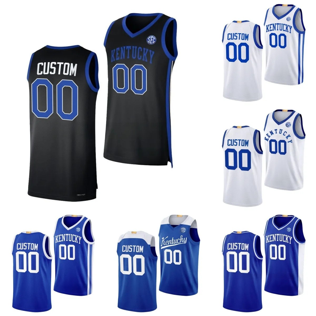 Personnalisé NCAA Kentucky Wildcats College Basketball Jerseys Walker Horn Zvonimir Ivisic Tre Mitchell Ugonna Onyenso Antonio Reeves Reed Sheppard Adou Thiero