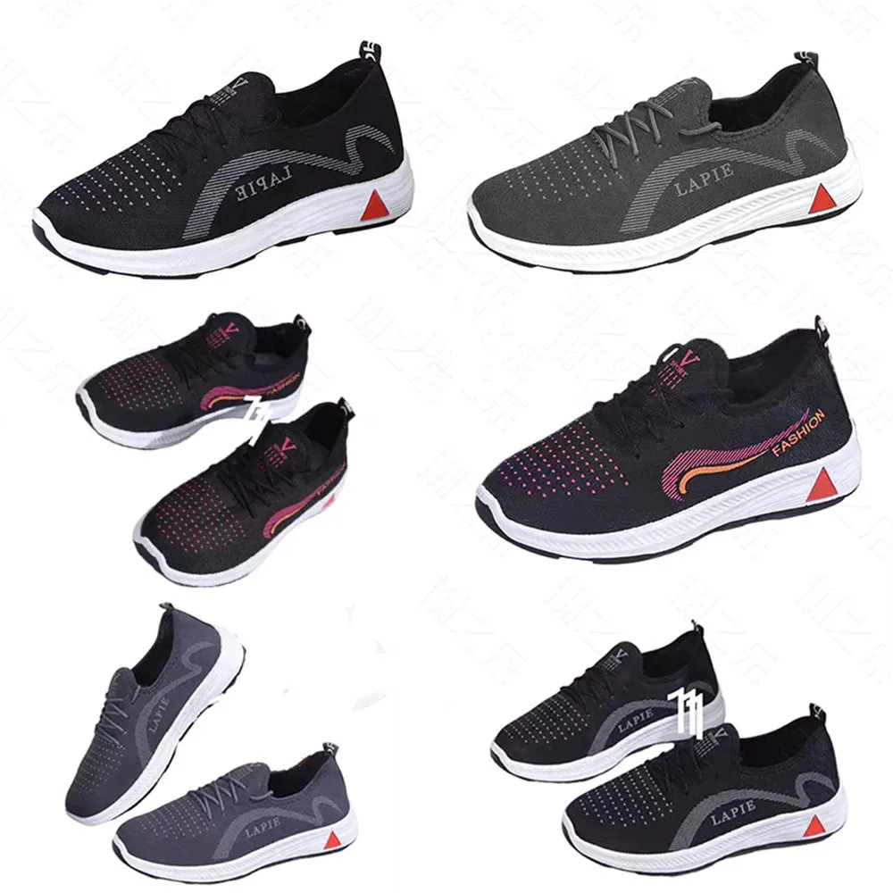 Nieuwe zachte zool antislip voetmassage wandelschoenen voor midden en ouderen, sportschoenen, hardloopschoenen, enkele schoenen, heren- en damesschoenen grijs 40