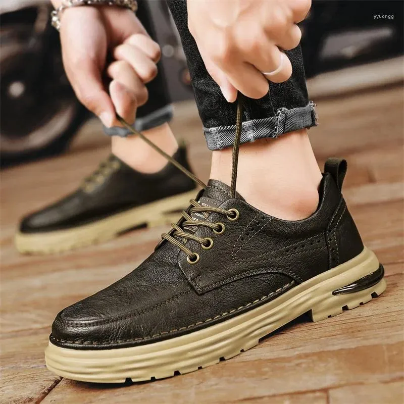 Casual Shoes Mens Lace Up Oxfords Fashion Trends Brand Top Quality 2024 Comfortable Outdoor Non-slip Leather Sneakers